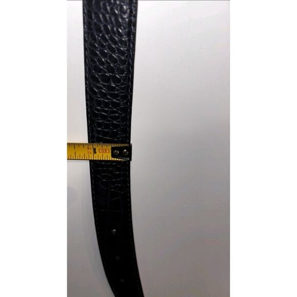 Belts.Com Croc Embossed Italian Calfskin Belt Men\'s Sz 52 Navy blue main image 4